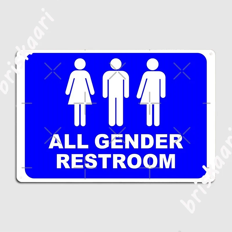 

All Gender Restroom Poster Metal Plaque Plaques create Club Party Living Room Tin sign Poster