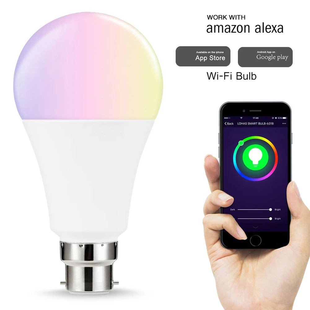 RGBW подсветка умного Wi-Fi лампочка 10 Вт E27 B22 E26 умный дом Bluetooth цветная лампа для Alexa Google Home