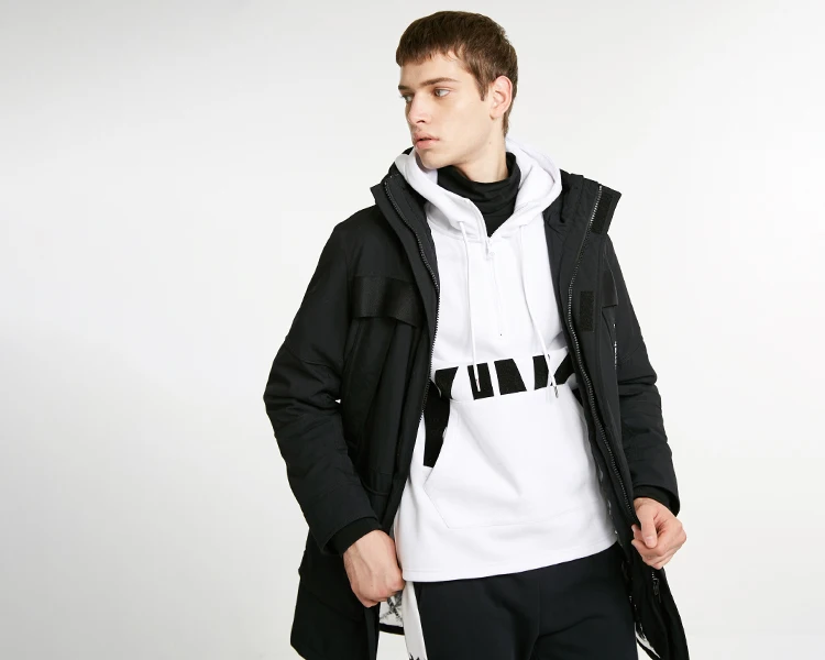 MLMR мужская куртка средней длины с вышитыми буквами и большим карманом | 218409512