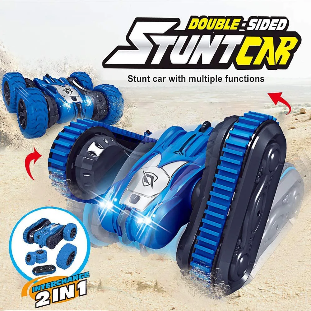 

2.4G Remote Control Two-in-one Double-sided Tumbling Stunt Car Tank Track Jumping Car with Lights Children's Toys Rc Vehicles