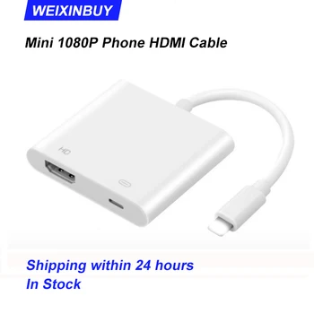 

Mini 1080P Phone HDMI Cable For Apple Phones - Pin Port HD TV/ Projector Converter Adapter For IPhone For IPad