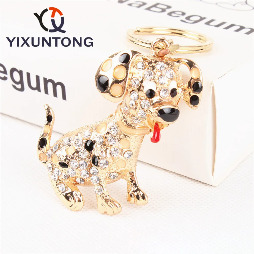 

Alloy Dog Keychain Girl Bag Pendant Car Key Metal Ring Gold Key Holder Fashion Charm Bag Auto Pendant Gift Wholesale Price