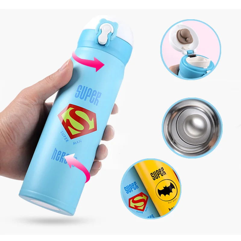 500 мл BPA бесплатно изолированные Спорт на открытом воздухе Hero Нержавеющая сталь