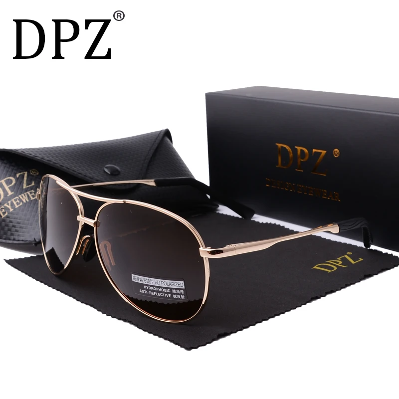 DPZ поляризационные солнцезащитные очки для мужчин с металлическими лучами, узор, авиация, классические ретро брендовые дизайнерские Винтажные Солнцезащитные очки UV400 без коробки