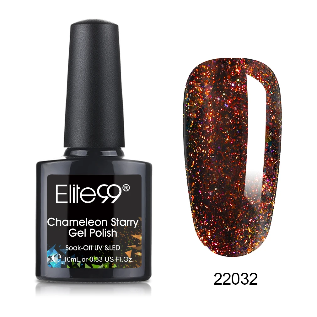 Elite99 Bling Chameleon Holographic Gel Polish Starry Sparkle Glitter Sequins UV Gel Polish Soak Off Nail Art Lacquer Varnish - Цвет: 22032