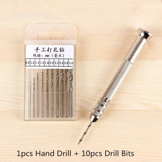 1 Set Metal Hand Drill Equipments Uv Resin Epoxy Mold Tools With 0.8mm-3.0mm Drill Screw DIY Jewelry Making Handmade Tools 1Set