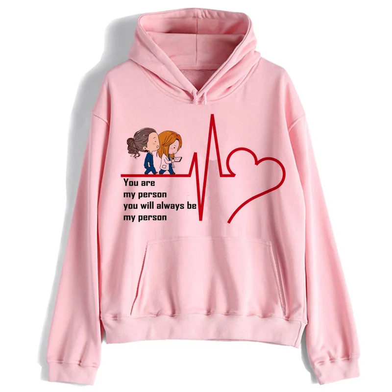 Greys Anatomy Женская толстовка с капюшоном ты мой человек 90s Tumblr толстовка из полиэстера Женский пуловер с капюшоном длинный рукав мультфильм