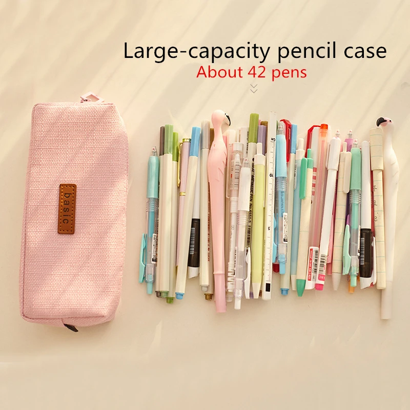 

pencil case canvas large capacity kalem kutusu newme trousse scolaire pink ferace cartuchera para lapices school etui kawaii box