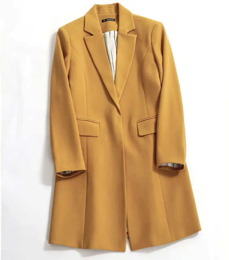 yellow jacket Дамская элегантная офисная одежда платье костюм женский длинный стиль куртка юбка M-4XL размера плюс синтетическая ткань Рабочий костюм f80808 - Цвет: yellow jacket
