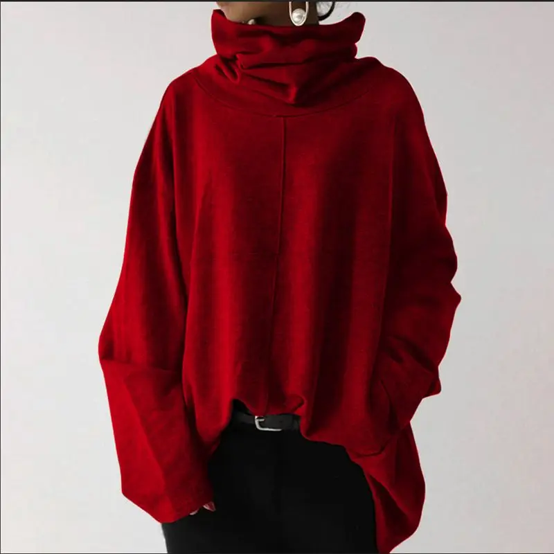 Tanie Wiosenny damski nowy duży rozmiar sweter z wysokim dekoltem 8XL