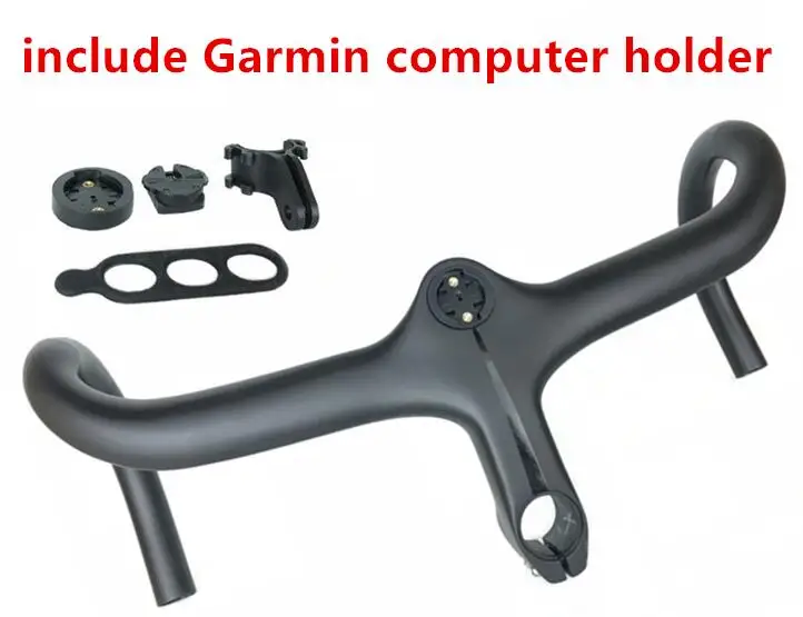 

2019 T800 carbon road handlebar cycling bicycle bars full carbon integrated bars 40 42cm inner routing with garmin holder