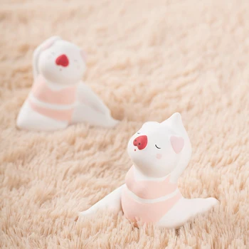 

Ceramic Yoga Pigs Handmade Animal Miniature Figurine Ornament Cute Present for Pig Lover Collector Home Office Desk Shelf Decor