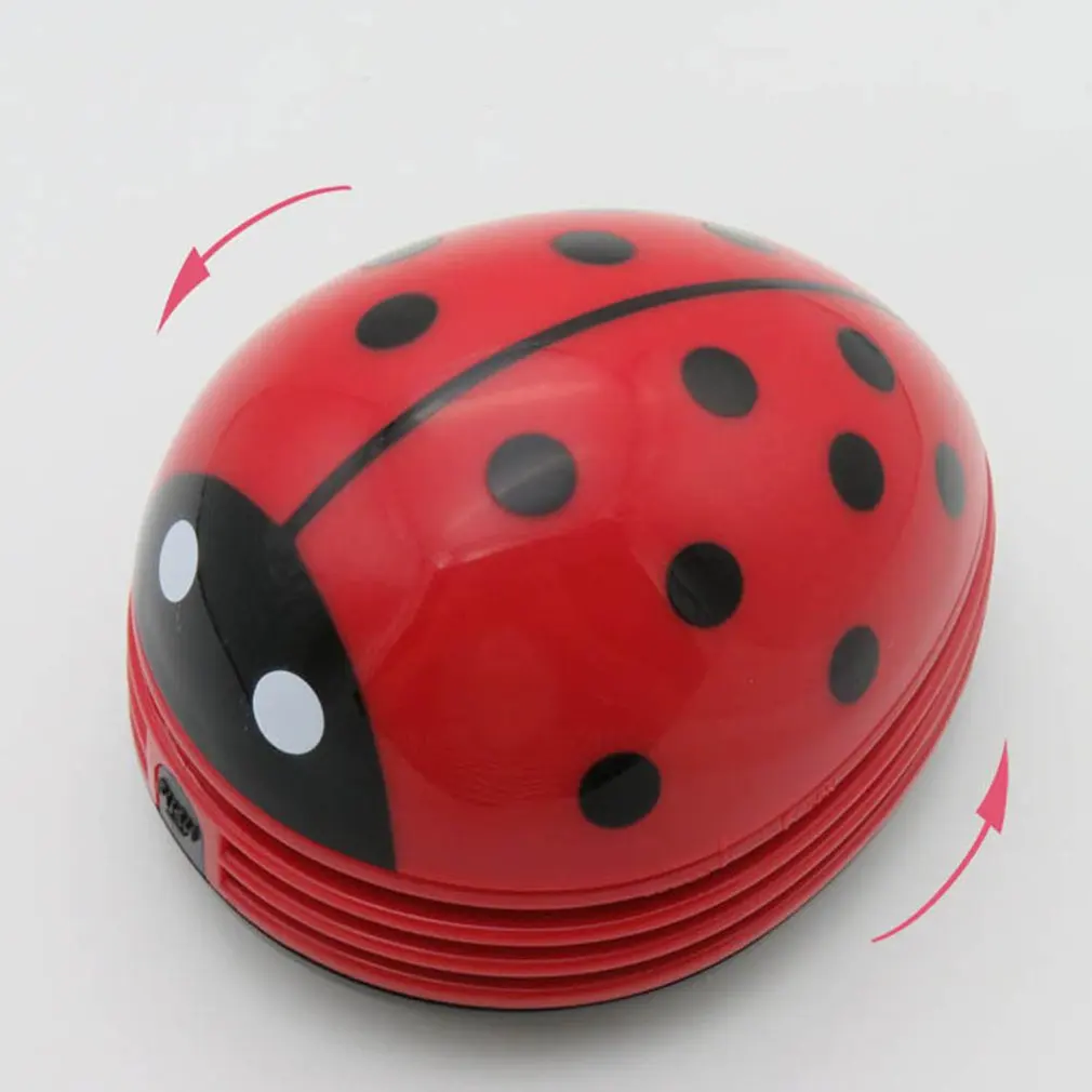 Ladybug Shaped Portable Corner Desk Vacuum Cleaner Mini Cute Vacuum Cleaner Dust Sweeper for Home Office Table Clean