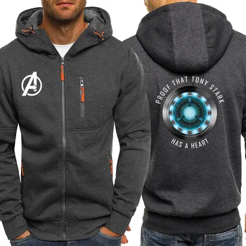 

The Avengers Tony Stark Coat Spring Autumn Hoodies Mens Fleece Marvel Jacket Men Zipper Sweatshirt Streetwear iron Man Tracksuit