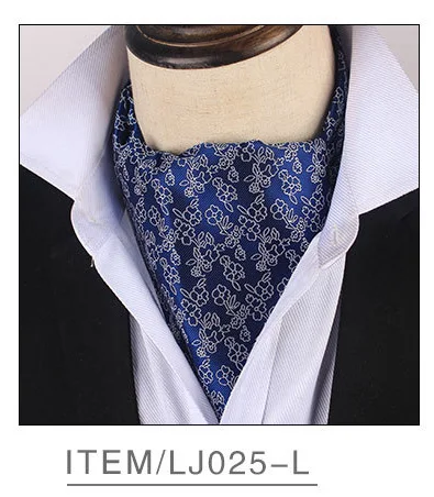 25-L Men's Classic Paisley Ascot Red Yellow Floral Cravat Vintage Ascot For Men Wedding Business Fashion Party Neckwear Gift Neckties - Цвет: 25-L