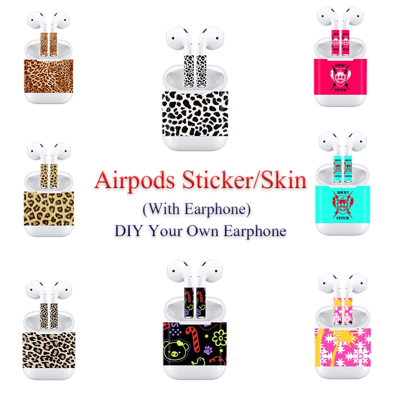 

New Printing Sticker for Airpods Earphone Leopard Print Skin Decals for Apple Airpods 13 Colors