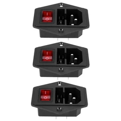 Module d'entrée 3x3 broches IEC320 C14, commutateur de fusible, prise de courant mâle 10a 250V 