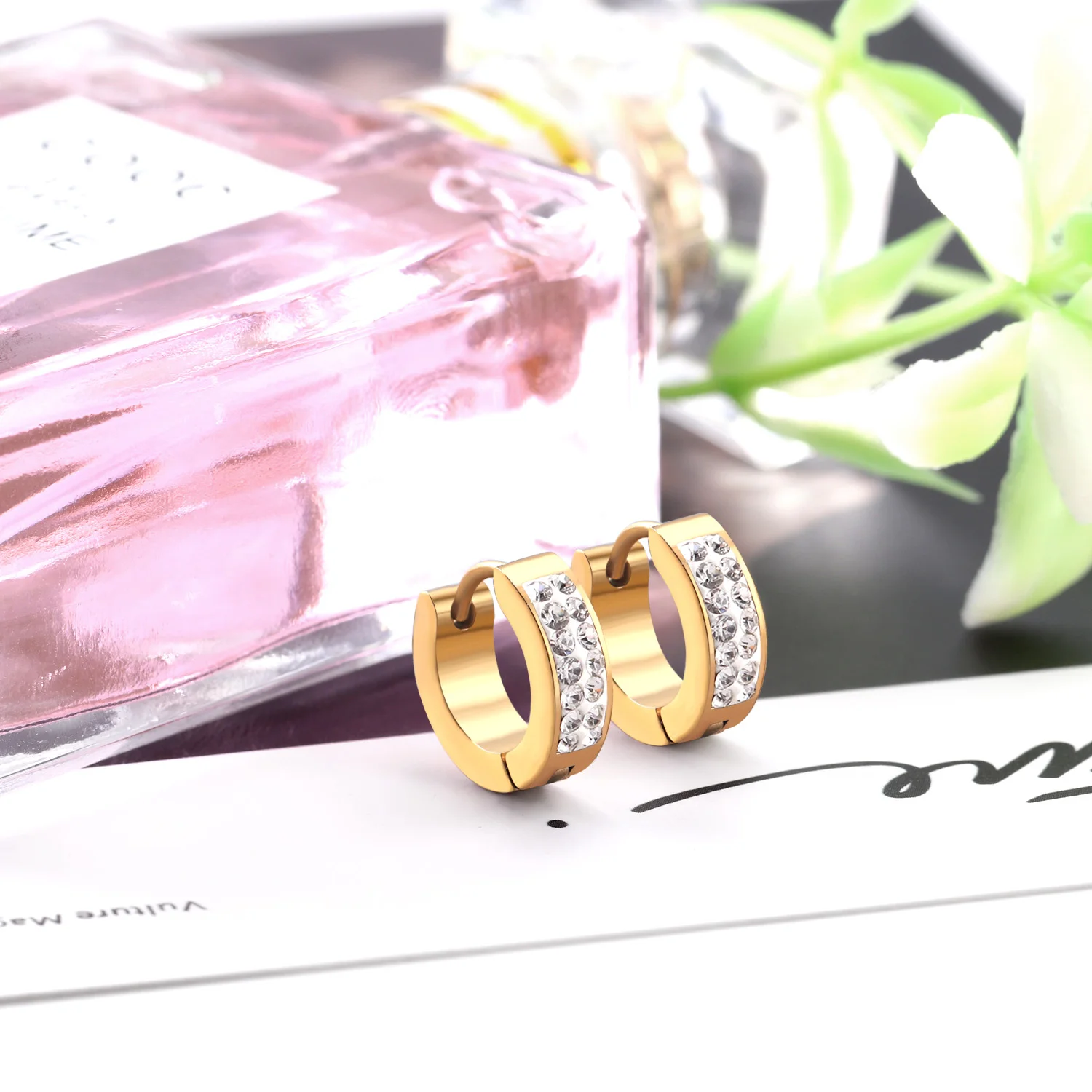 LUXUSTEEL, новинка, золотые/серебряные круглые серьги с кубическим цирконием, серьги-Кольцо из нержавеющей стали, модные ювелирные изделия