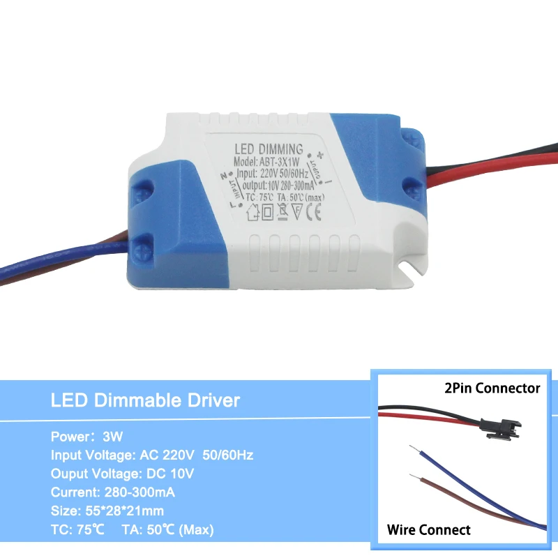 3 Вт-24 Вт безопасный пластиковый корпус светодиодный драйвер с регулируемой яркостью AC85-265V осветительный трансформатор DC3-85V адаптер питания для светодиодный лампы - Цвет: 220V 3 Watt
