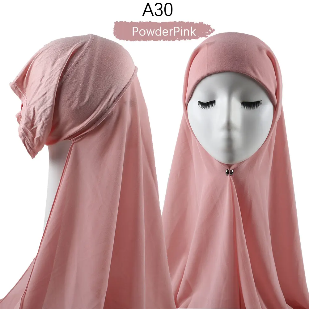 Women Muslim Instant Chiffon Hijab With Cap Underscarf Bonnet HIjabs  Scarf Islam Headscarf Headwrap Turbante