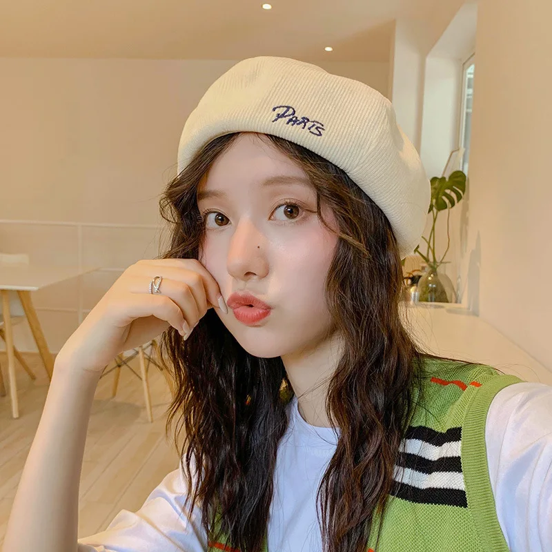 

Fashion Corduroy Berets Hat Women Wool Pumpkin Shape Berets Caps Female Warm Bonnet Traveling Shopping Cap Young Girl Berets Hat