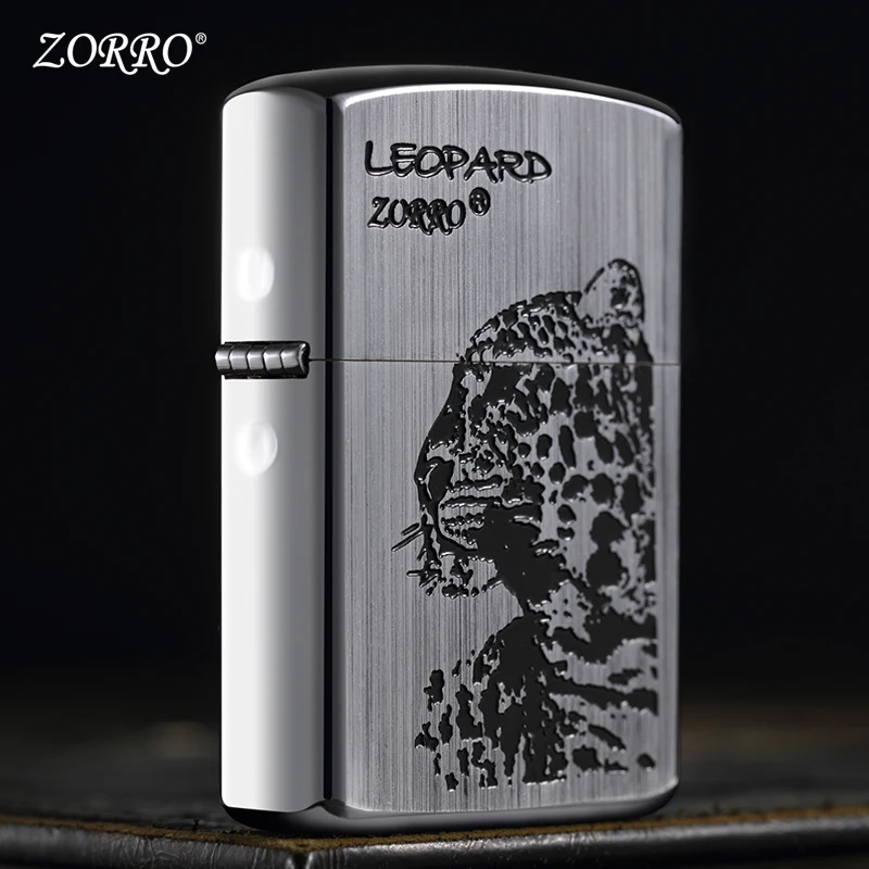 Kerosene lighter, windproof, wire drawing, leopard scratch prevention, creative personality, creativity, lighters