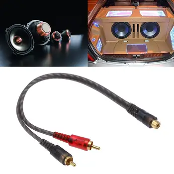 

1pc 27cm 1 RCA Female to 2 RCA Male Splitter Cable for Car Audio System