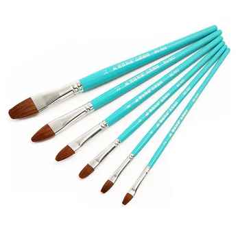 

6Pcs Weasel Hair Flat Watercolor Paint Brush Set Hand-Painted Watercolor Oil Painting Brushes School Art Supplies