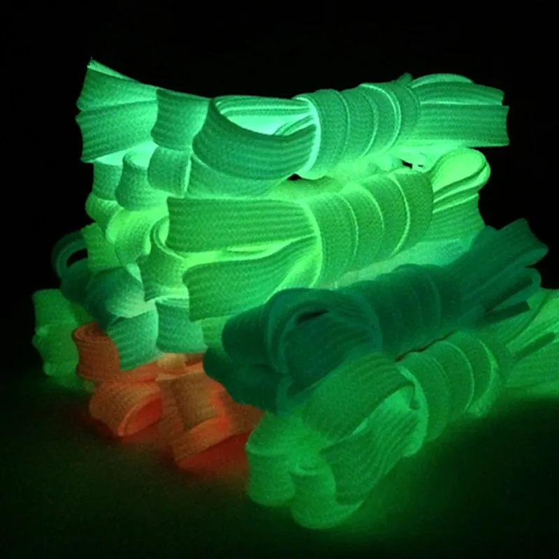 

1 Pair Luminous Shoelace Reflective Sport Canvas Flat Shoes Laces Glow In The Dark Light Color Fluorescent Shoelaces 80cm-160cm