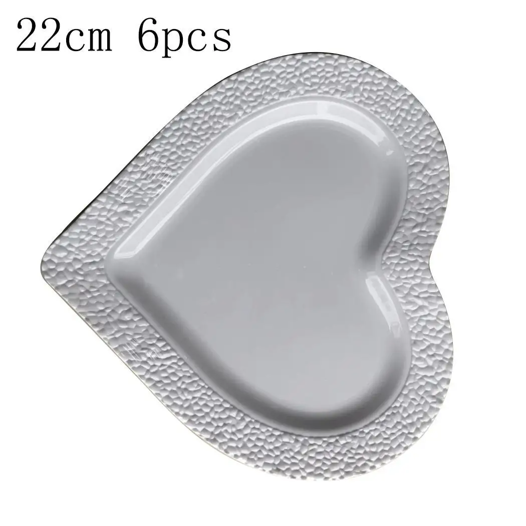 

Heart Shaped Disposable Plates Party Wedding White Birthday Camping Pack of (3Pcs) Tableware