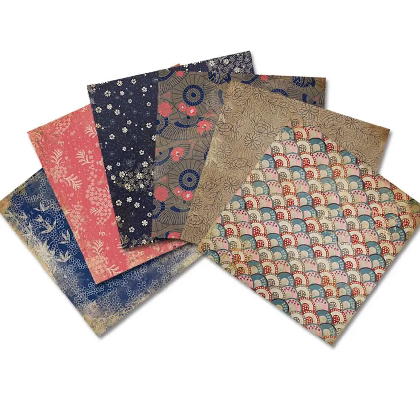 Vintage Japanese style Scrapbooking paper pack of 24sheets handmade craft paper craft Background pad scrapbook paper craft paper scrapbooking material handmade craft paper handmade paper scrapbooking paper