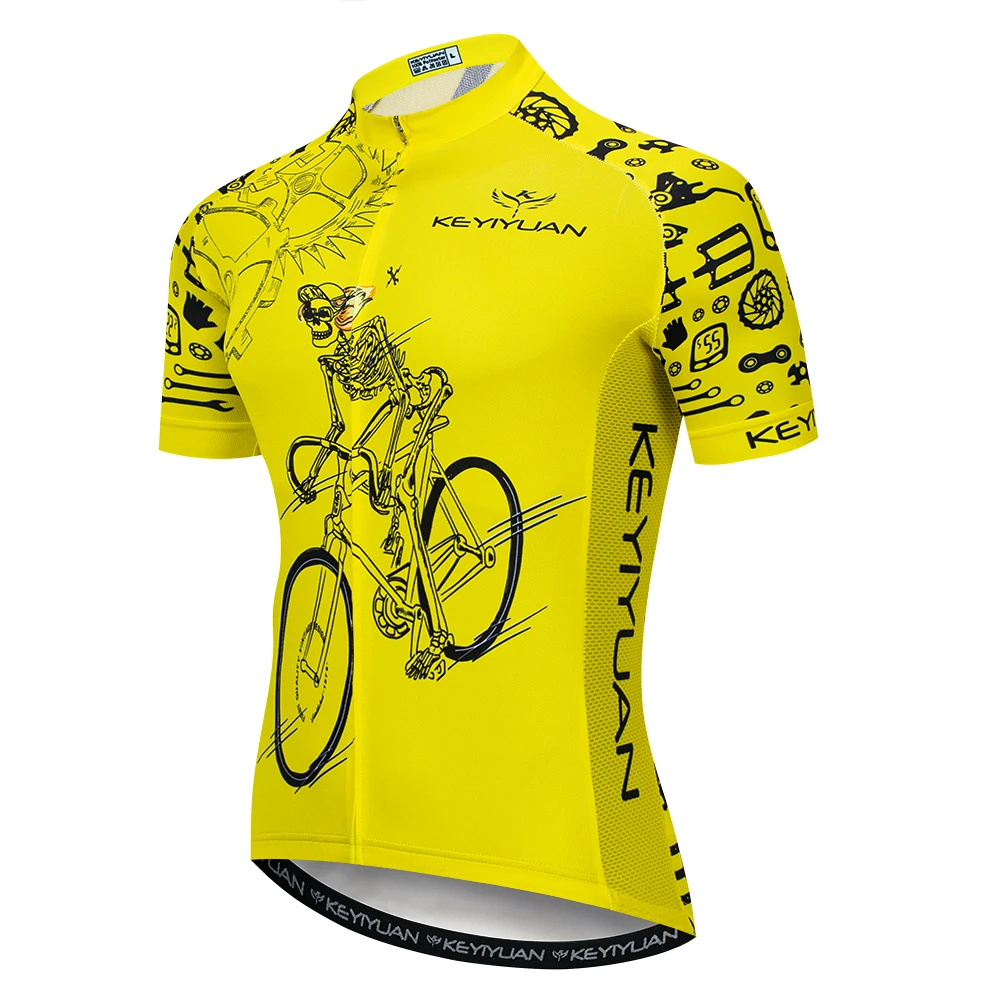 thumbnail image 1 of KEYIYUAN Nueva Serie de Calaveras Camiseta de Ciclismo de Manga Corta para Hombre Camiseta de Ciclismo de Montaña de Carretera Ropa de Ciclismo Tops Ropa de Ciclismo para Hombre, 1 of 5