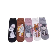 Носки в Корейском стиле с героями мультфильмов Kawaii; Новинка; модные теплые носки с мышкой из мультфильма для женщин; удобные дышащие хлопковые носки