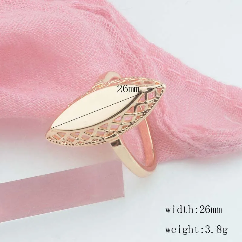FJ 2 стиля гладкой поверхности колец для мужчин Wo для мужчин s 585 розовое золото цвет ткачество без камня кольца