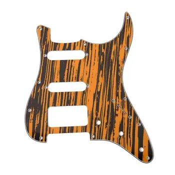 

3-Hole SSH Electric Guitar Pickguard Zebrawood Texture Design for American/Mexican Standard Strat Modern Style Guitar Part