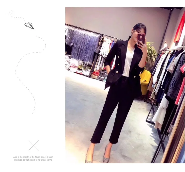 herfst en winter nieuwe mode vrouwen wilde slim dames темперамент jas Europese станция kleine pak Professional pak MS