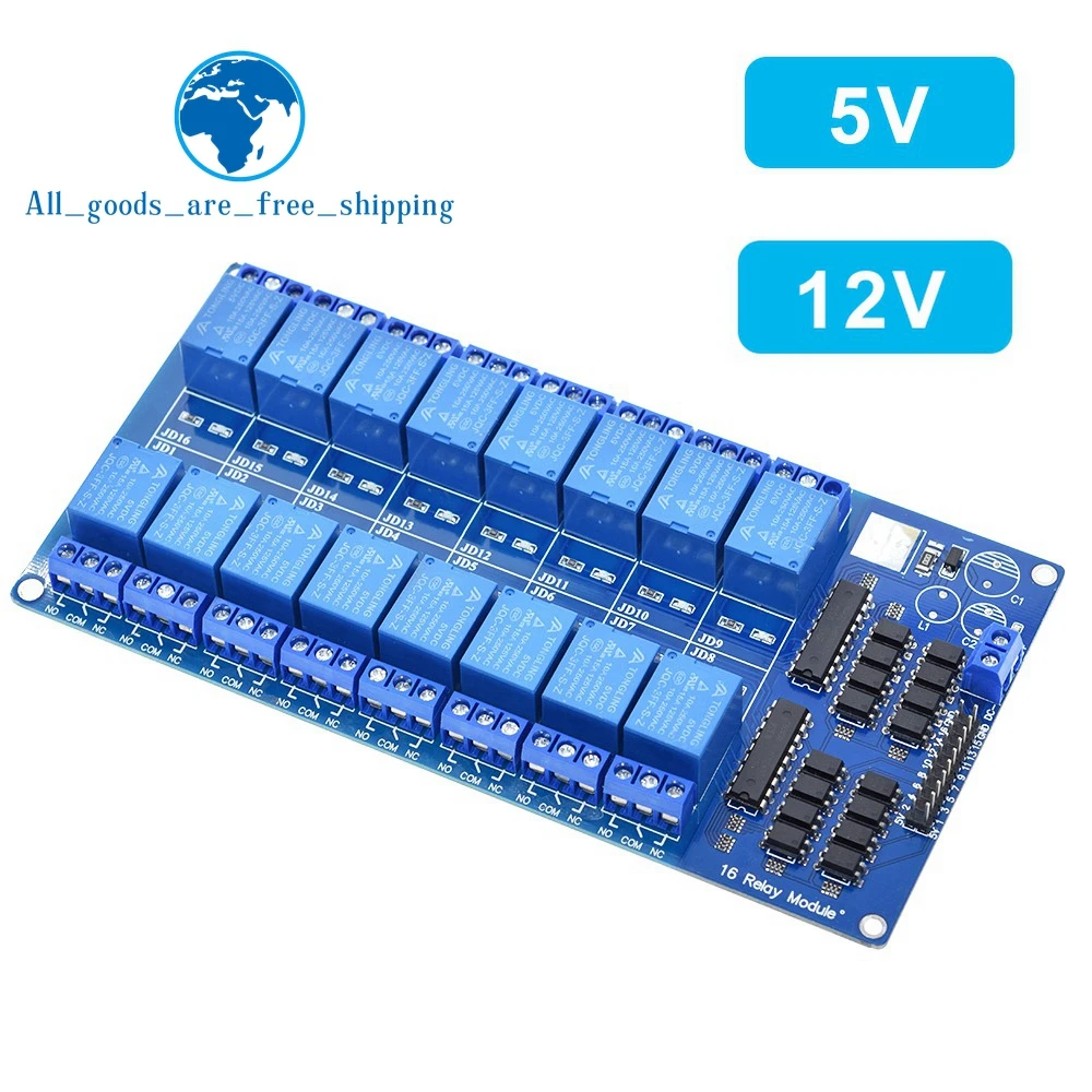 Завеса 5V 12V 16 канальный релейный модуль для arduino ARM PIC AVR DSP электронное реле