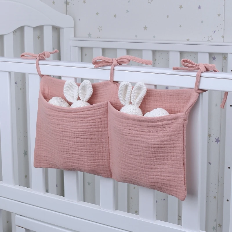 Cotton Portable Baby Bed Storage Bag Two-layers Thicken Newborn Crib Hanging Bag Organizer for Kids Baby Bedding Set Diaper Bag comforter sets