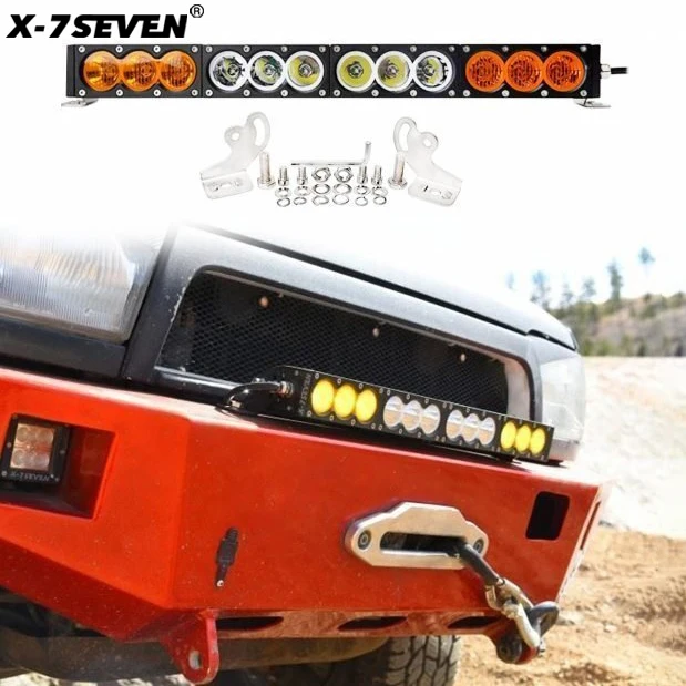 

X-7SEVEN 22" X-SLIM SERIES Cree Combo Projector Lens Straight Single Row Amber/White Led Light Bar work light SUV offroad truck