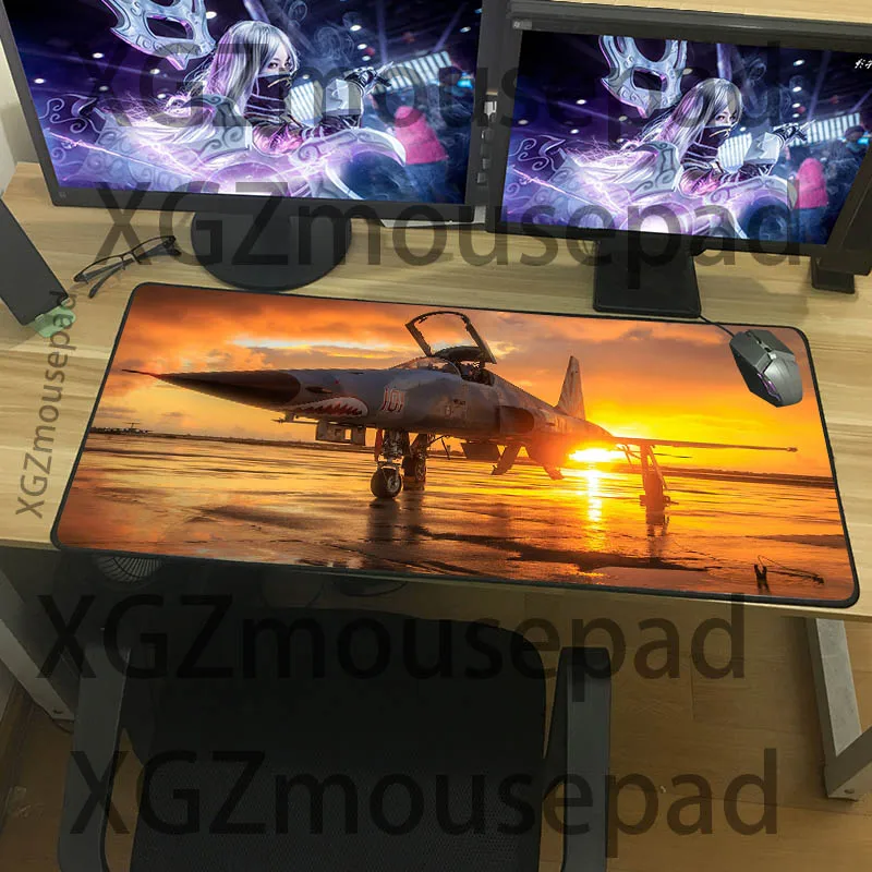 

XGZ Large size exquisite mouse pad cool fighter pattern table pad durable rubber anti-skid computer keyboard pad