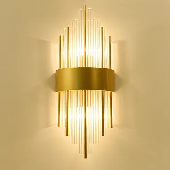

Nordic post-modern crystal wall lamp simple light luxury living room wall bedroom bedside lamp hotel engineering wall lamp