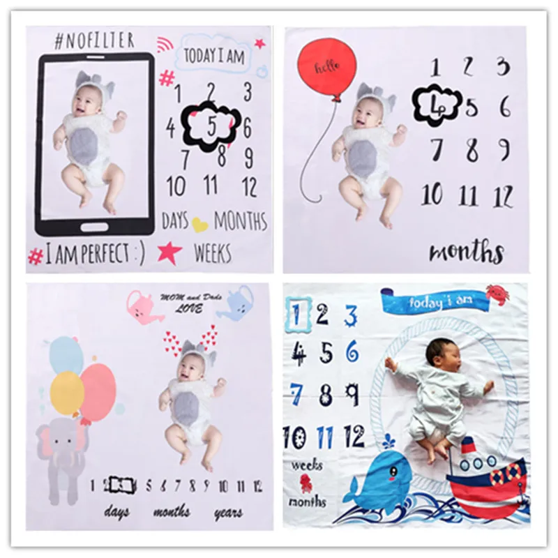 Одеяло для фотосъемки новорожденных 12 месяцев|Фон фотографирования с