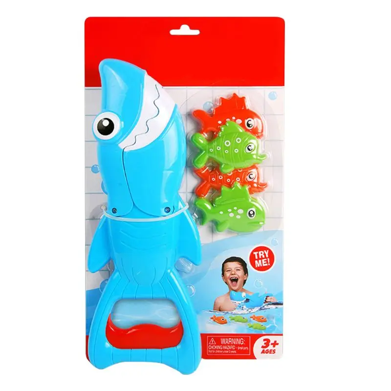 Shark Grabber Bath Toy for Boys Girls Catch Game with 4 Fishes Bathtub Fishing 23GD