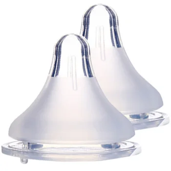 

Infant Baby Kids Teether Care Milk Feeding Bottle Pacifier Teat Breast Nipple Circular HoleBaby Silicone Gel Wide Mouth 3 Sizes