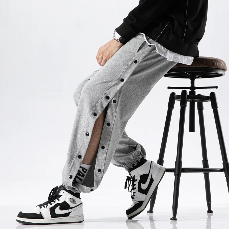 casual work pants Men 2021 New Sports Breasted Pants Men Straight Thin Casual Full Open Basketball Training Pants High Quality Breasted Pants casual slacks Casual Pants