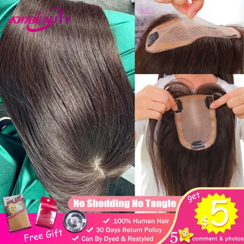 

Addbeauty Silk Base Toupee Clips In Hair Hairpiece Volume Extension Wigs For Women Straight Intermediate Remy Human Natural