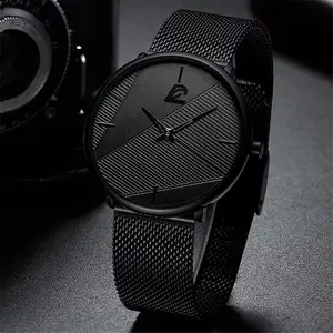Часы мужские кварцевые в минималистичном стиле, ультратонкие, простые, 2022
