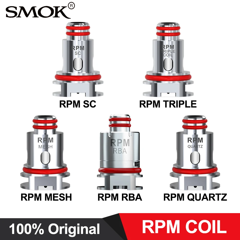 

SMOK RPM Coil RPM Mesh 0.4ohm Triple 0.6ohm MTL Mesh 0.3ohm Quarzt 1.2ohm SC 1.0ohm & RBA 0.6ohm Replacement Coils 5pcs/pack