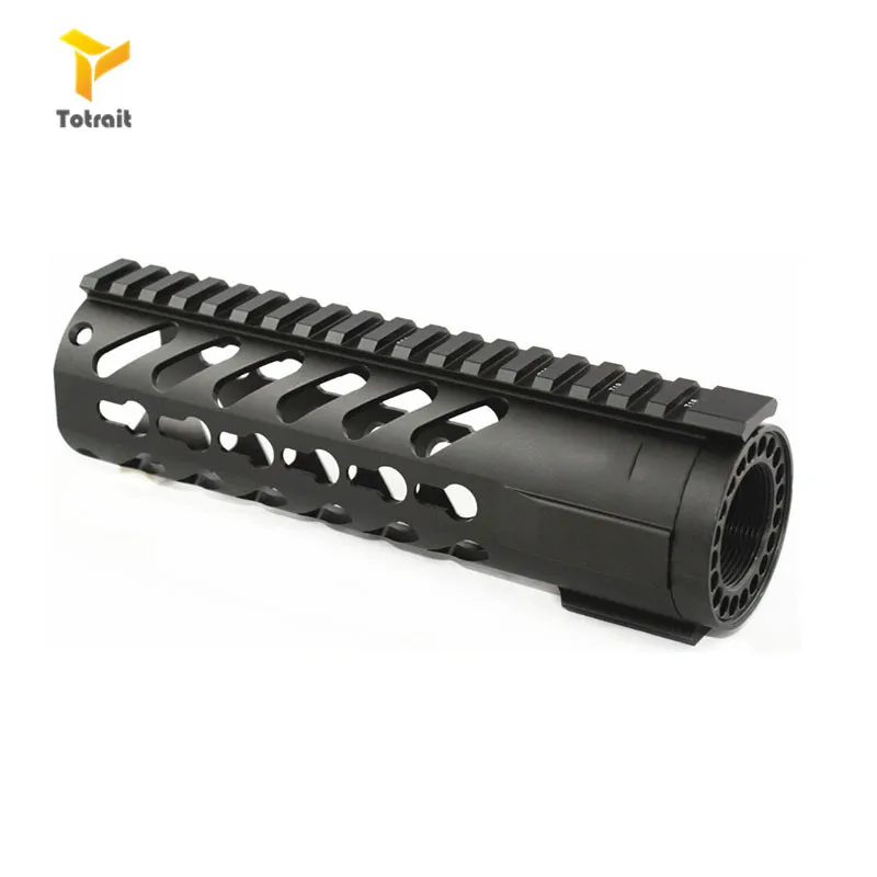 Montagem com Trilhos Totrait Modular 7 Polegada Livre Float Carabina Keymod Handguard Picatinny Destacáveis Preto Ar15 M4. 223 5.56mm 4 Totrait ar15 m4. 223 5.56mm modular 7