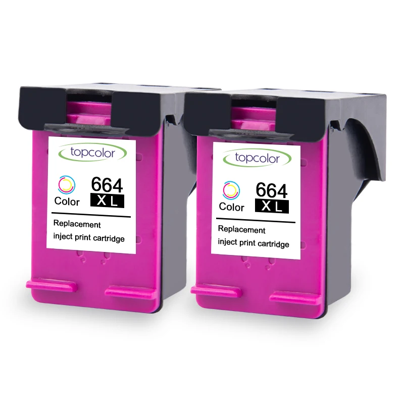 2pcs-664XL-Color Топ Цвет 664XL Черный чернильный картридж для hp 664 hp 664 XL F6V31A F6V30A Цвет для красочного ящика для принтера hp Deskjet 1115 1118 2135 2136 2138 - Цвет: 2pcs-664XL-Color